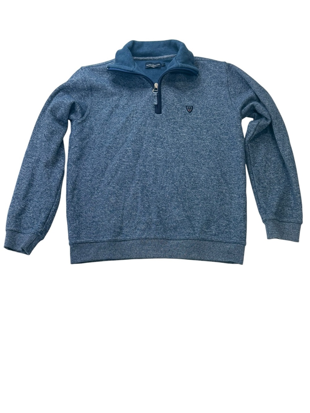 Heather Blue Half-Zip Crewneck Sweater Womens Size Large Yaght Collection by Win